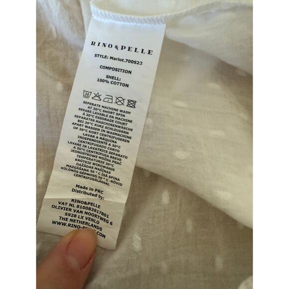 RINO & PELLE Marlot Cotton Lace White Frilly Blouse Size 38/ US 6 - Picture 8 of 9